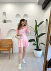 PEMBE 8097 ÇİZGİLİ ELBİSE