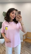 PEMBE 8163 LİMON DESEN TİŞÖRT 