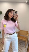 PEMBE 8163 LİMON DESEN TİŞÖRT 