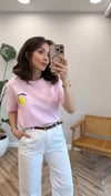 PEMBE 8163 LİMON DESEN TİŞÖRT 