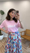 PEMBE 8167 YAZILI TİŞÖRT
