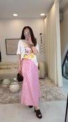 PEMBE 8358 PUANTİYE DESEN ETEK 