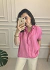 PEMBE ARKASI DÜĞME DETAY GÖMLEK