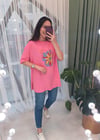 PEMBE BASKILI TSHİRT 