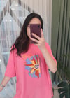PEMBE BASKILI TSHİRT 