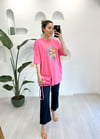 PEMBE BASKILI TSHİRT 