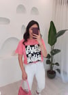 PEMBE BASKILI TSHİRT