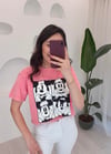 PEMBE BASKILI TSHİRT