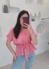 PEMBE BÜZGÜLÜ BLUZ