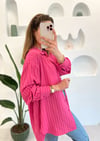 PEMBE ÇİZGİLİ BASİC GÖMLEK 