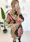 PEMBE DEGAJE YAKA ELBİSE 