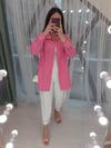 PEMBE GABARDİN CEKET 