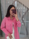 PEMBE GABARDİN CEKET 