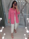 PEMBE GABARDİN CEKET 