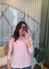 PEMBE İPEK PAMUK BLUZ 
