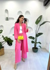 PEMBE KEMERLİ PANTOLON TAKIM