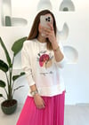 PEMBE KONTRAST BASKILI ETEKLİ TAKIM