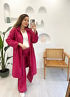 PEMBE NERVÜR DETAY DERİ PANTOLON