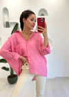 PEMBE OVERSİZE GÖMLEK