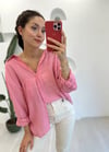 PEMBE OVERSİZE GÖMLEK