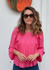 PEMBE PİLİSELİ FIRFIRLI BLUZ 