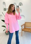 PEMBE TAŞ İŞLEMELİ BOLON KOL GÖMLEK