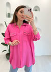 PEMBE TAŞ İŞLEMELİ GÖMLEK
