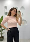 PUDRA BİSİKLET YAKA NAKIŞLI KAZAK