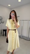SARI 0111 TENSEL KEMERLİ ELBİSE 