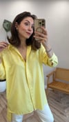 SARI 4345  DÜĞME DETAY GÖMLEK 