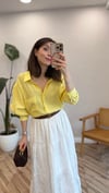 SARI 4612 OMZU DÜŞÜK OVERSİZE GÖMLEK
