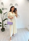 SARI 5642 ÇİÇEK DESEN ELBİSE