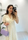 SARI 5642 ÇİÇEK DESEN ELBİSE