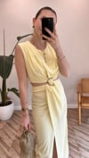 SARI 8190 GOLD TOKALI ELBİSE