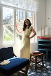 SARI 8305 PİLİSELİ ELBİSE 