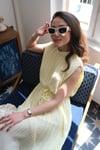 SARI 8305 PİLİSELİ ELBİSE 