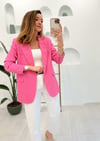 ŞEKER PEMBE BLAZER KETEN CEKET 