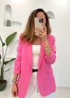 ŞEKER PEMBE BLAZER KETEN CEKET 