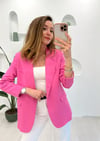 ŞEKER PEMBE BLAZER KETEN CEKET 