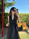 SİYAH 0012 BEL BAĞLAMALI ELBİSE 