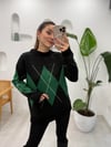 SİYAH 0061 BAKLAVA DESEN KAZAK