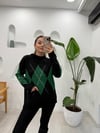 SİYAH 0061 BAKLAVA DESEN KAZAK
