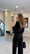 SİYAH 0069 GENİŞ YAKA TRİKO TAKIM  