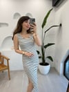 SİYAH 0099 ÇİZGİLİ ELBİSE