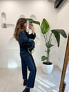 SİYAH 0178 DENİM PÜSKÜL DETAY TAKIM 