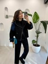 SİYAH 0178 DENİM PÜSKÜL DETAY TAKIM 