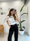 SİYAH 0985 KEMERLİ KETEN PANTOLON