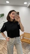 SİYAH 1005 KOLDAN FERMUARLI TSHİRT