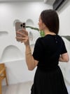 SİYAH 10426 BİSİKLET YAKA ARKASI DÜĞME DETAY TRİKO