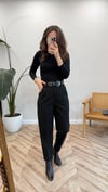 SİYAH 1085 KEMERLİ PANTOLON 
